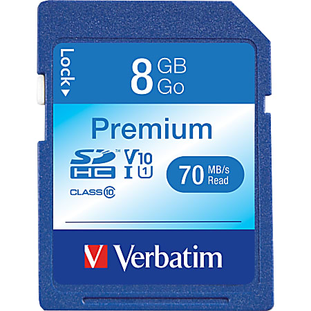 Verbatim® Premium Class 6 Secure Digital High Capacity (SDHC™) Memory Card, 8GB