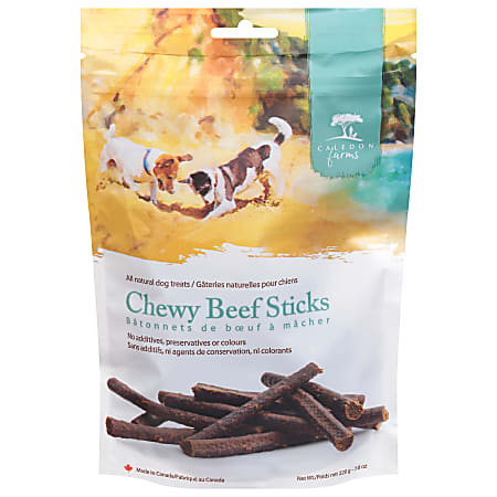 Caledon Farms Chewy Sticks Dog Treats, Beef, 7.8 Oz, Total Qty 4