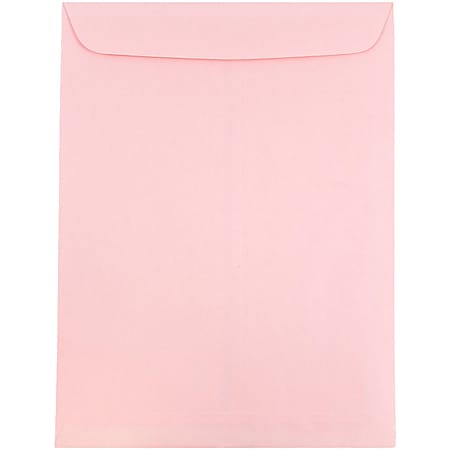 JAM Paper® Open-End 10" x 13" Catalog Envelopes, Gummed Closure, Baby Pink, Pack Of 10