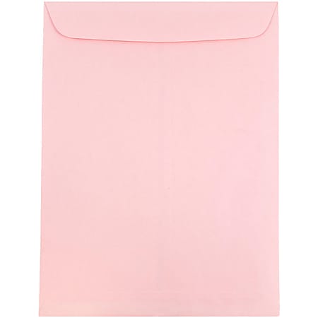 JAM Paper® Open-End 10" x 13" Catalog Envelopes, Gummed Closure, Baby Pink, Pack Of 10