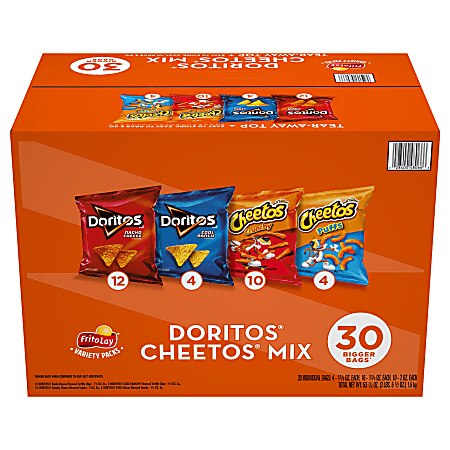 Frito-Lay&reg; Doritos&reg; &amp; Cheetos&reg; Variety Pack, 1.75 Oz, Total Qty 30