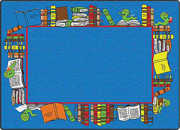 Flagship Carpets Bookworm Border, Rectangle, 6' x 8' 4", Multicolor
