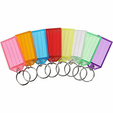 Sparco Wall Mount Key Rack, 8 x Key Tag, 2.80"H x 10.50"W x 0.50"L, Assorted, 1 Set