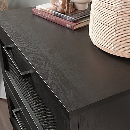 Sauder Tiffin Line Rattan 2 Drawer Nightstand Side Table 24 58 H x