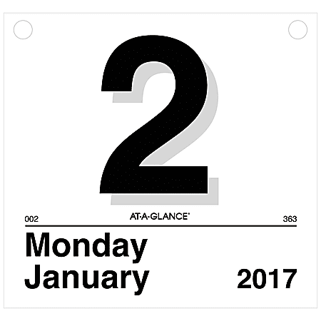 AT-A-GLANCE® Today Is Daily Calendar Refill, 8 1/2" x 8", 1 Page Per Day, January-December 2017
