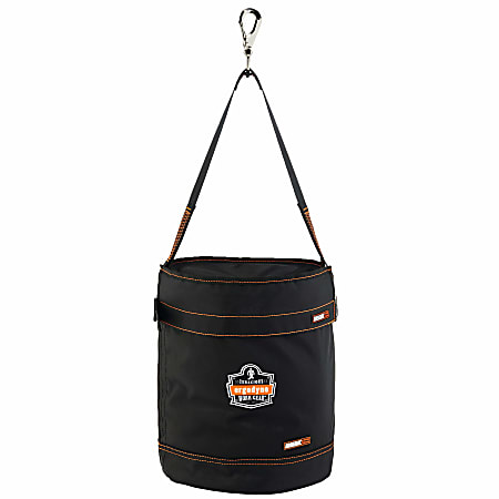 Ergodyne Arsenal 5970T Swiveling Hook Nylon Hoist Bucket With Top, 15" x 12-1/2", Black