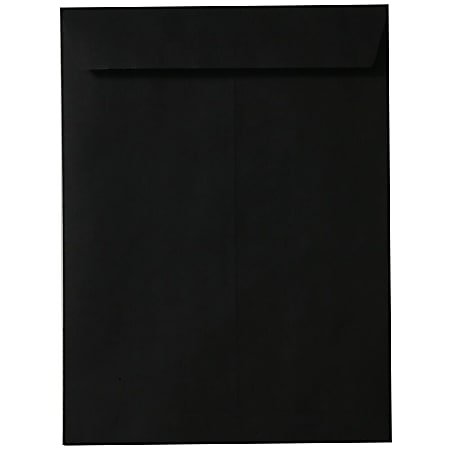 JAM Paper® Open-End 10" x 13" Catalog Envelopes, Gummed Closure, Black, Pack Of 10