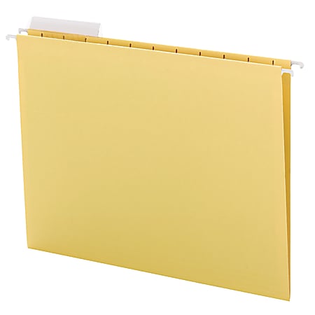Smead® Colored Hanging Folders, 8 1/2" x 11", 10% Recycled, Yellow, Box Of 25