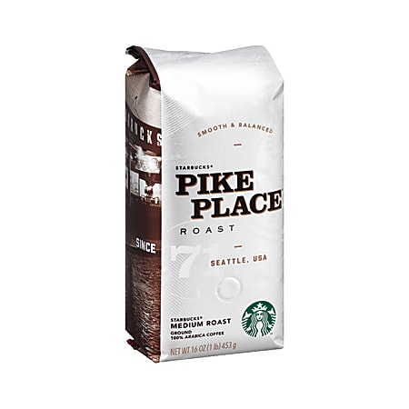 Starbucks® Pike Place Ground Coffee, Light Roast, 1