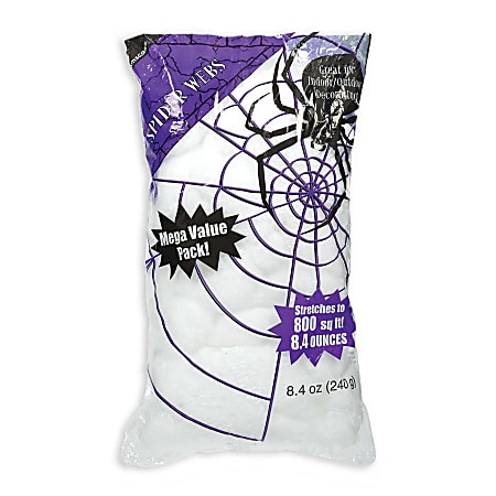 Amscan Halloween Big Pack Polyester Spider Webs, White