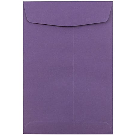 JAM Paper® Open-End 6" x 9" Catalog Envelopes, Gummed Seal, Dark Purple, Pack Of 10