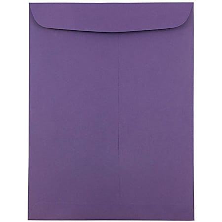 JAM Paper® Open-End 9" x 12" Catalog Envelopes, Gummed Seal, Dark Purple, Pack Of 10