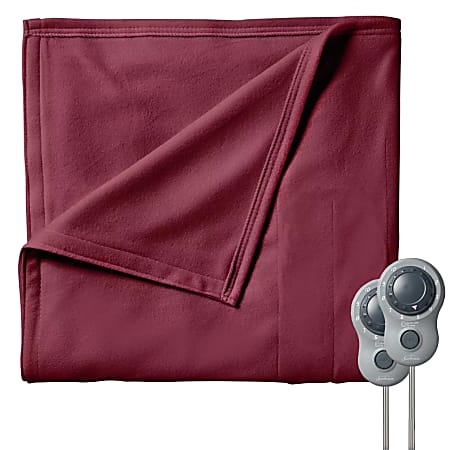 Sunbeam fleece on sale heated throw blanket