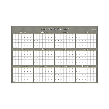 Blue Sky™ Monthly Laminated Calendar, 24" x 36", Adriana, January To December 2022, 100032