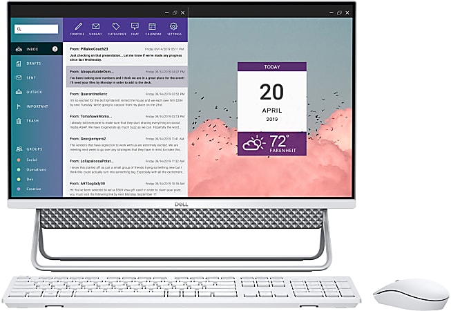 Dell™ Inspiron 5400 All-In-One Desktop PC, 23.8" Screen, Intel® Core™ i3, 8GB Memory, 256GB Solid State Drive, Wi-Fi 6, Windows® 10, I5400-3344SLV-PUS