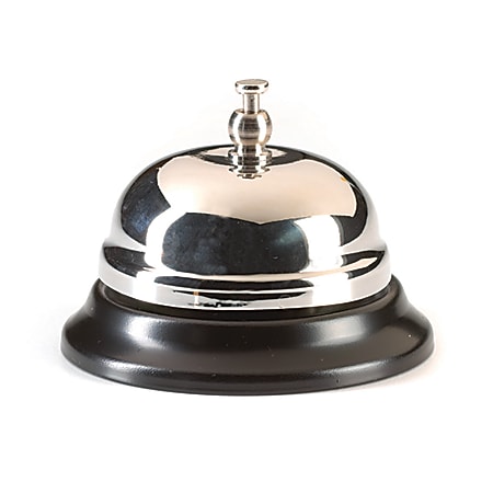 Ashley Productions Desk Call Bells, 3", Silver, Pack Of 5