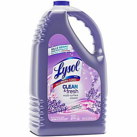 Lysol Clean/Fresh Lavender Cleaner - For Multi Surface - 144 fl oz (4.5 quart) - Clean & Fresh Lavender Orchid Scent - 4 / Carton - Long Lasting, Disinfectant - Purple