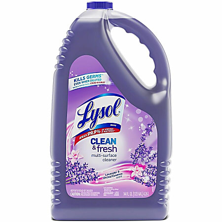 Lysol Clean/Fresh Lavender Cleaner - For Multi Surface - 144 fl oz (4.5 quart) - Clean & Fresh Lavender Orchid Scent - 4 / Carton - Long Lasting, Disinfectant - Purple
