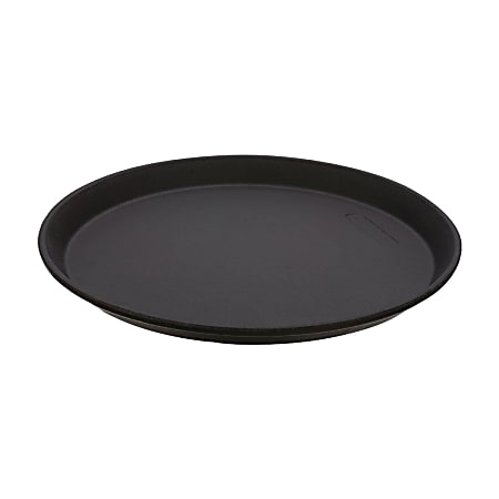 Cambro Camtread Round Non-Skid Serving Trays, 11", Black, Pack Of 12 Trays
