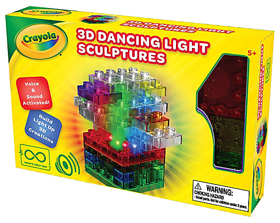 E BLOX Crayola 3D Dancing Lights Building Blocks Assorted Colors Office Depot
