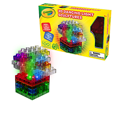 E BLOX Crayola 3D Dancing Lights Building Blocks Assorted Colors