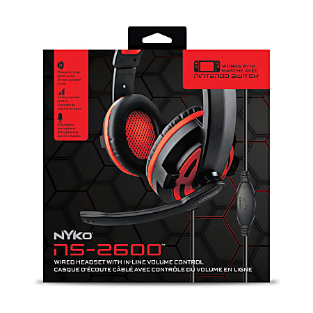 Nyko Wired Over Ear Headset For Nintendo Switch BlackRed NS 2600