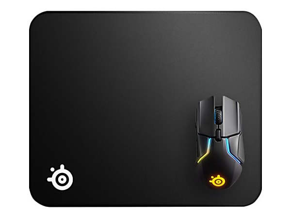SteelSeries Cloth Gaming Mouse Pad, 0.08"H x 12.60"W x 10.63"D, Black Monochrome, Rubber, Anti-slip, Anti-fray, Peel Resistant