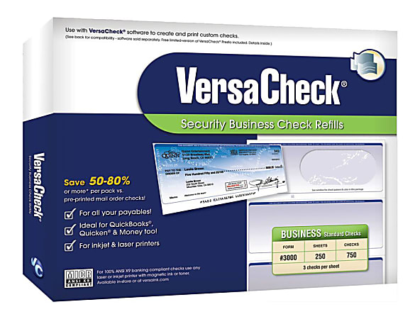 VersaCheck® Security Form 3000 Business Standard Check Refills,