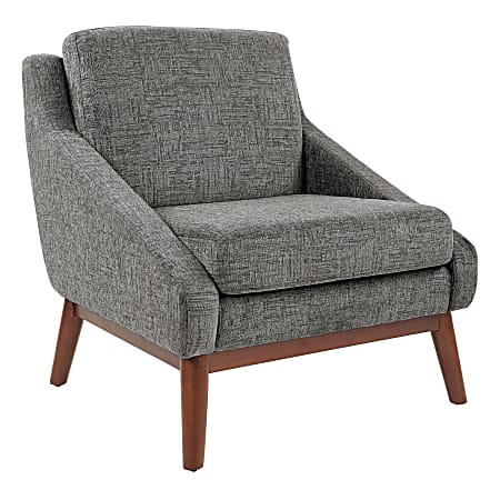 Office Star™ Davenport Mid-Century Club Chair, Charcoal/Coffee