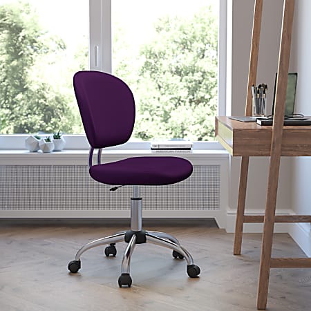 Flash Furniture Mesh Mid-Back Swivel Task Chair, Purple/Silver