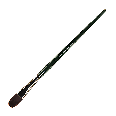 Silver Brush Ruby Satin Series Long-Handle Paint Brush 2503, Size 12, Filbert Bristle, Synthetic, Green