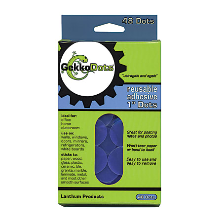 GekkoDots® Reusable Adhesive Dots, 1", Purple, Pack Of 48, Set Of 2 Packs