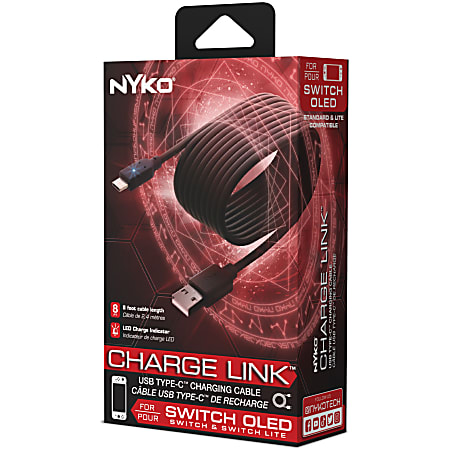 Nyko Charge Link For Nintendo® Switch, Switch Lite And Switch OLED, Black, NYK87319