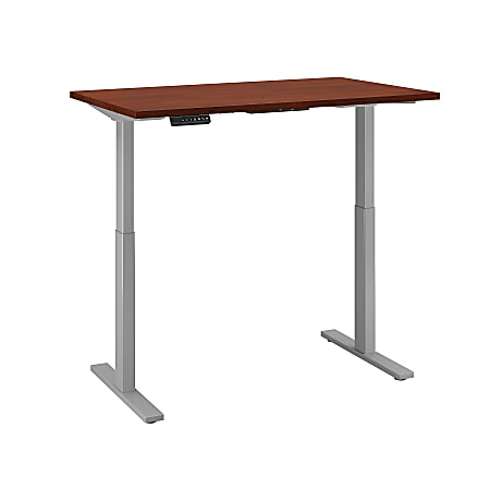 Bush Business Furniture Move 60 Series 48"W x 24"D Height Adjustable Standing Desk, Hansen Cherry/Cool Gray Metallic, Premium Installation