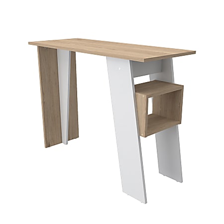 Inval 40 W Writing Desk With Multi Level Storage Sanstone White