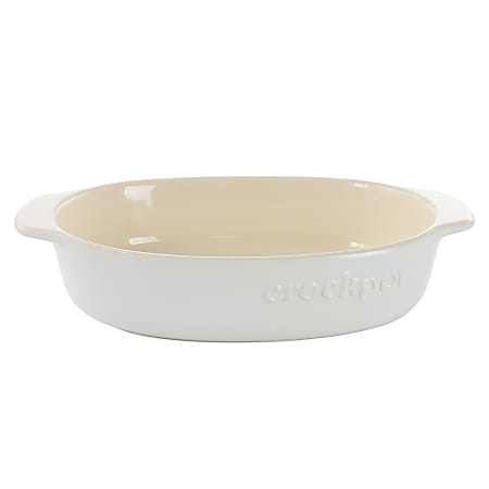 Crock Pot Artisan Oval Stoneware Casserole Dish, 2.5 Qt, White