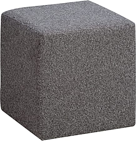 Lifestyle Solutions Brady Fabric Ottoman, 19”H x 18”W x 18”D, Gray