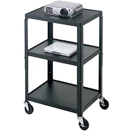 Bretford Basics Adjustable A/V Cart A2642E - Cart - for TV, overhead projector, VCR - steel - black - screen size: 13"-20"