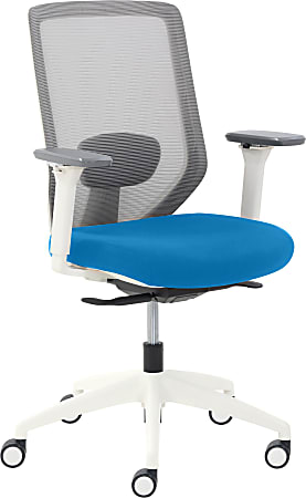 True Commercial Phoenix Mesh/Fabric Mid-Back Task Chair, Blue/Off-White