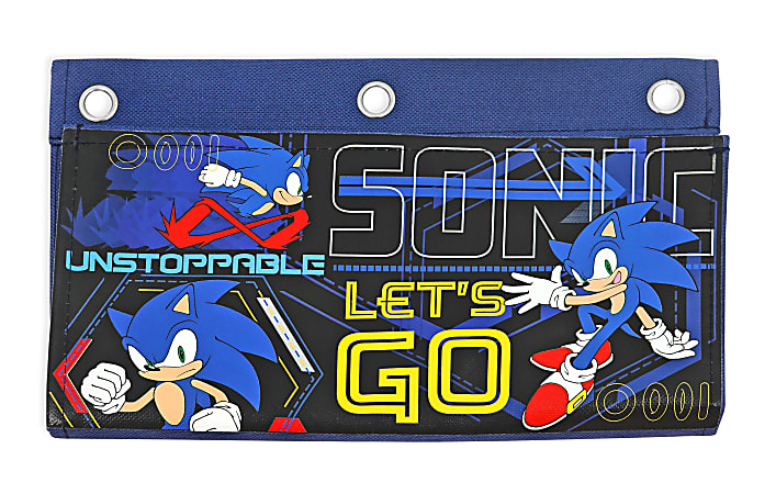 Innovative Designs 3-Ring Licensed Expandable Pencil Pouch, 6-1/4" x 10", Sonic the Hedgehog