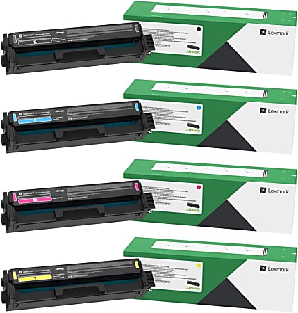 Lexmark&trade; C331 Black; Cyan; Magenta; Yellow High Yield Return Program Toner Cartridges, Pack Of 4, C331HC0/C331HM0/C331HY0/C331HK0