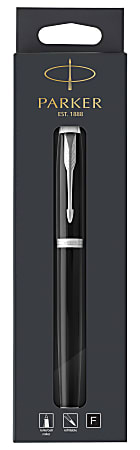 Parker® IM Rollerball Pen, Fine Point, 0.5 mm, Black/Chrome Barrel, Black Ink