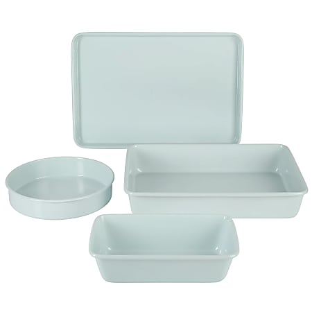 Martha Stewart Everyday 4-Piece Carbon Steel Nonstick Bakeware Set, Aqua