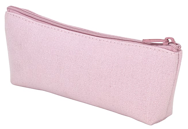 Office Depot® Brand Pastel Canvas Pencil Pouch, 3" x 1-1/4", Pink