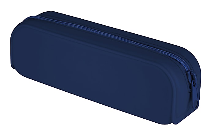 Office Depot® Brand Tubular Silicone Pencil Pouch, 8" x 2", Navy