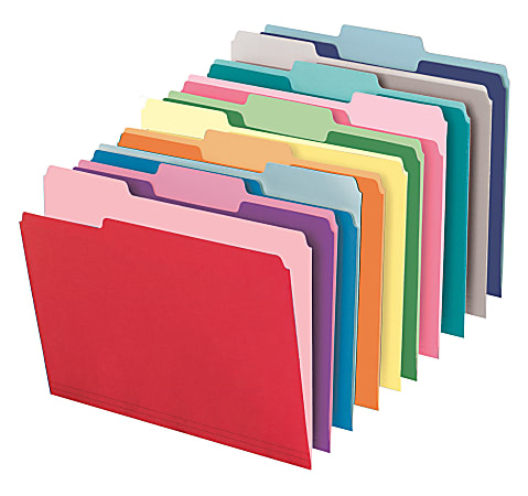 Office Depot® Brand File Folders, 1/3 Cut, Letter Size, Assorted Colors, Box Of 250 Folders