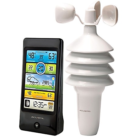 AcuRite Pro Color Weather Station with Wind Speed - Weather Forecaster330 ft - Desktop, Wall Mountable