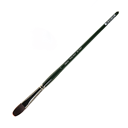 Silver Brush Ruby Satin Series Long-Handle Paint Brush 2503, Size 10, Filbert Bristle, Synthetic, Green