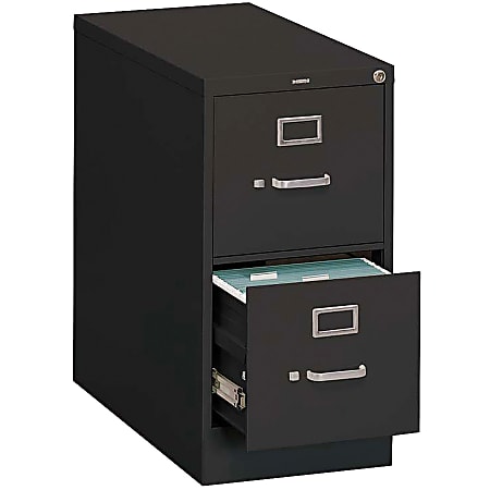 HON 310 26 12 D Vertical 2 Drawer Legal Size File Cabinet Black
