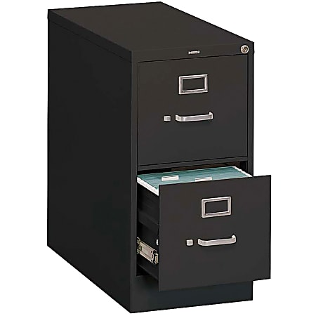 Hon 310 26 12 D Vertical 2 Drawer Legal Size File Cabinet Black Office Depot